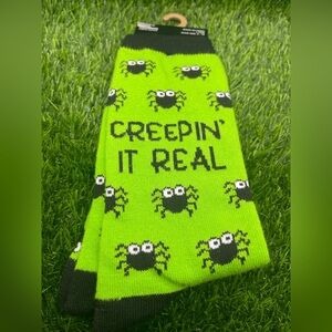 Halloween Novelty Socks, Green/Black, OS, NWT  🕷️